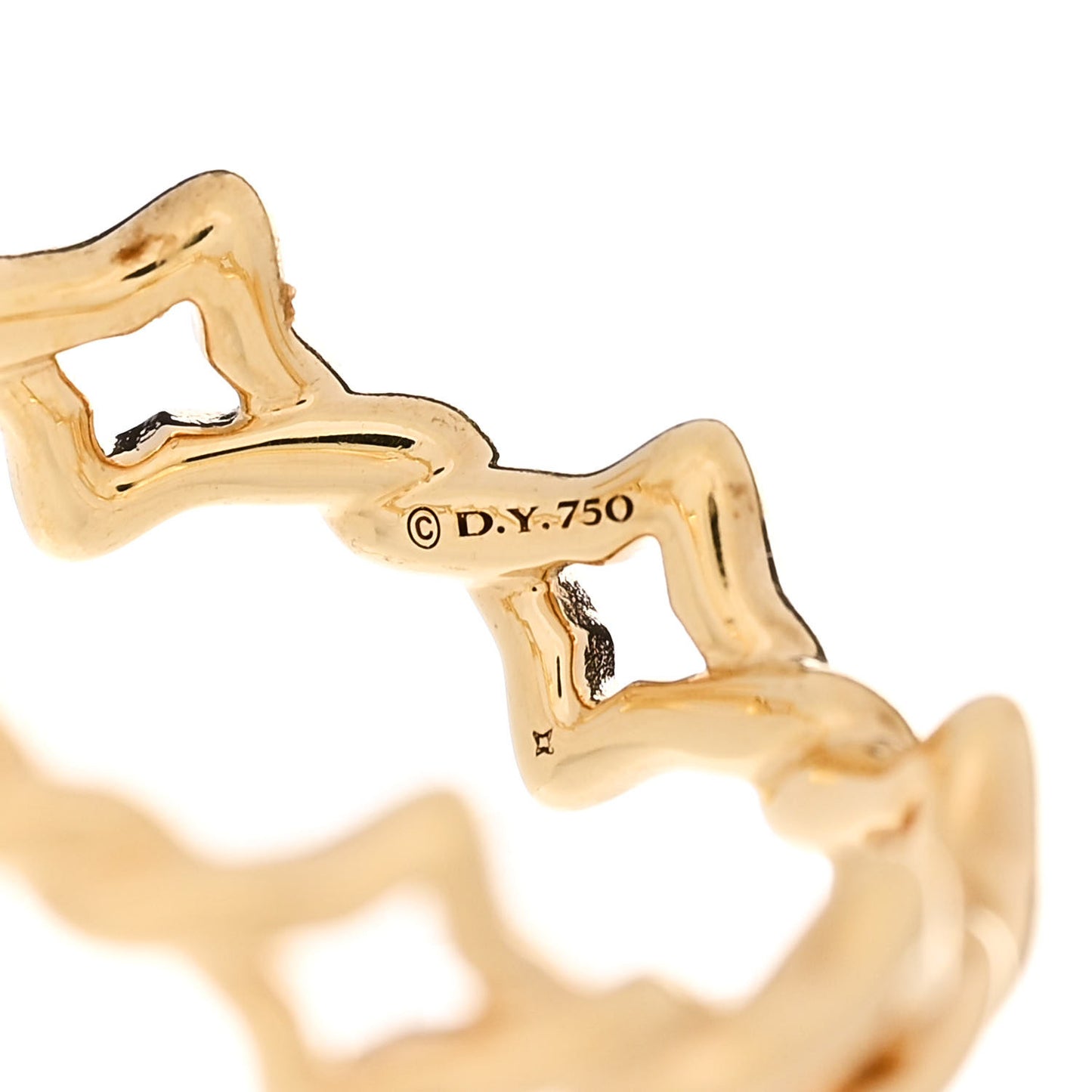 18K Yellow Gold 6mm Quatrefoil Stack Ring 56 7.75