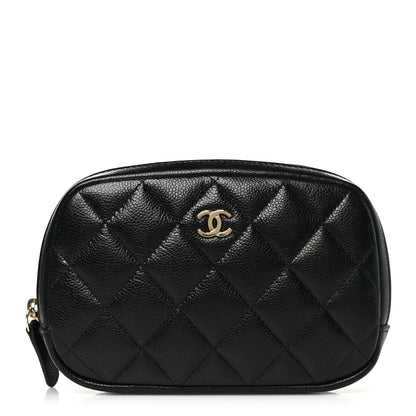 Chanel Caviar Quilted Small Curvy Pouch Cosmetic Case Black 1 of 10
