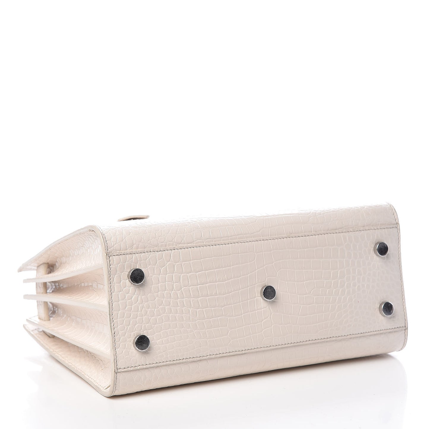 Calfskin Crocodile Embossed Baby Sac De Jour Gris Perle