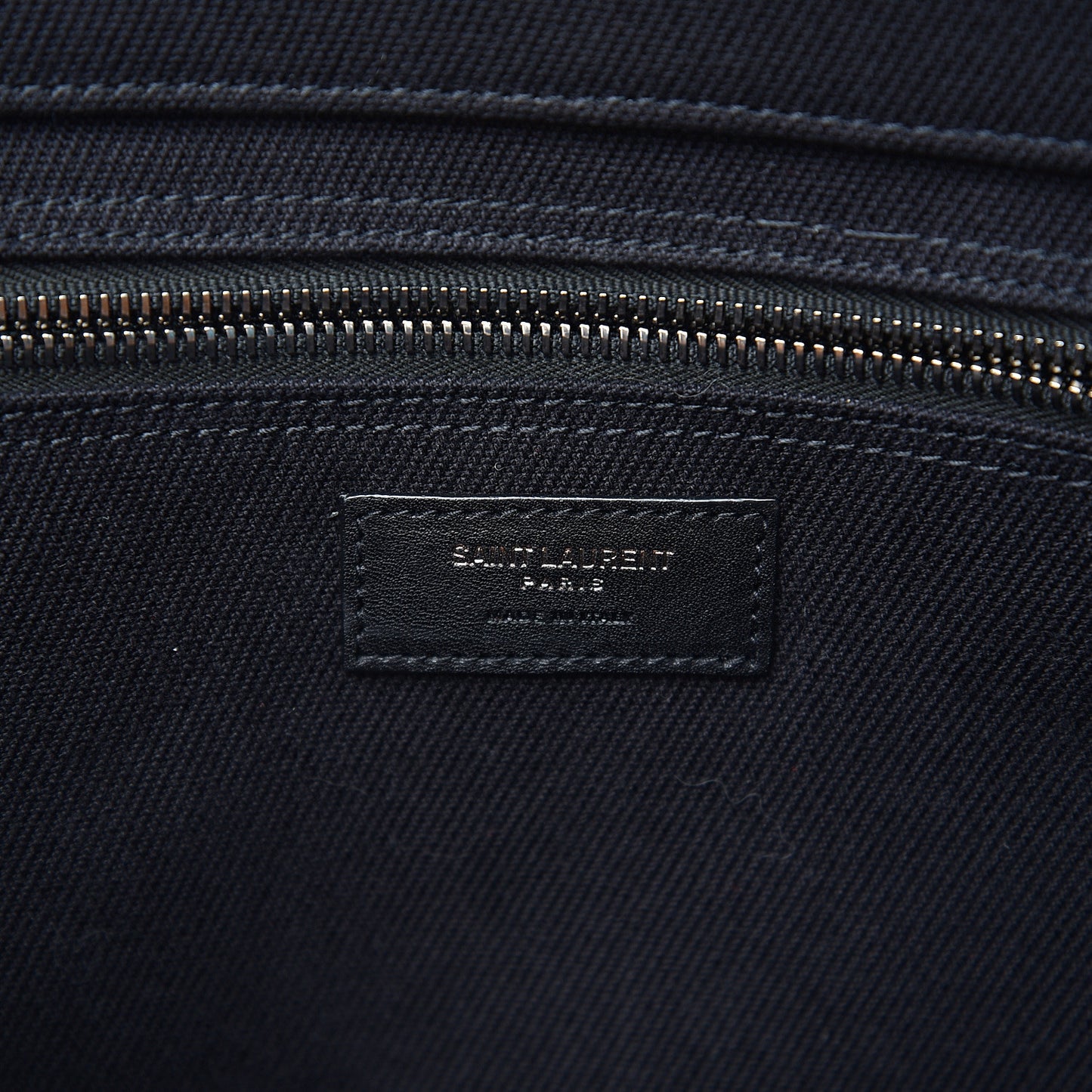 Linen Calfskin Rive Gauche Tote Black