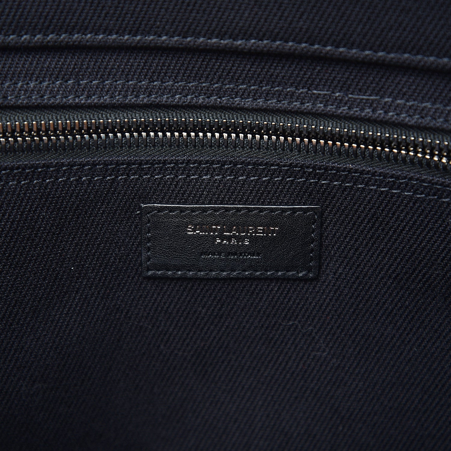 Saint Laurent Linen Calfskin Rive Gauche Tote Black 5 of 10