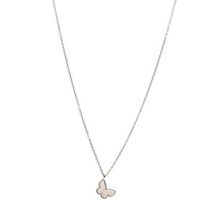 Van Cleef & Arpels 18K Yellow Gold Mother of Pearl Sweet Alhambra Butterfly Pendant Necklace 1 of 8