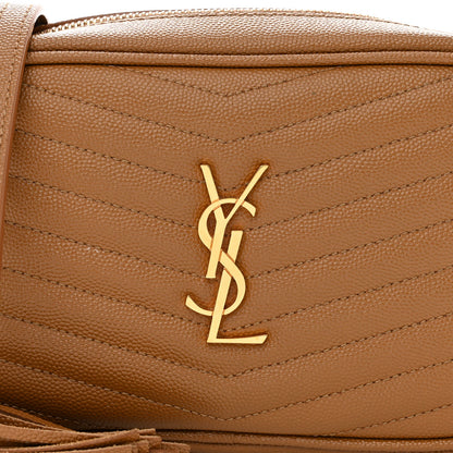 Saint Laurent Grain De Poudre Matelasse Monogram Mini Lou Camera Bag Dark Natural 8 of 10