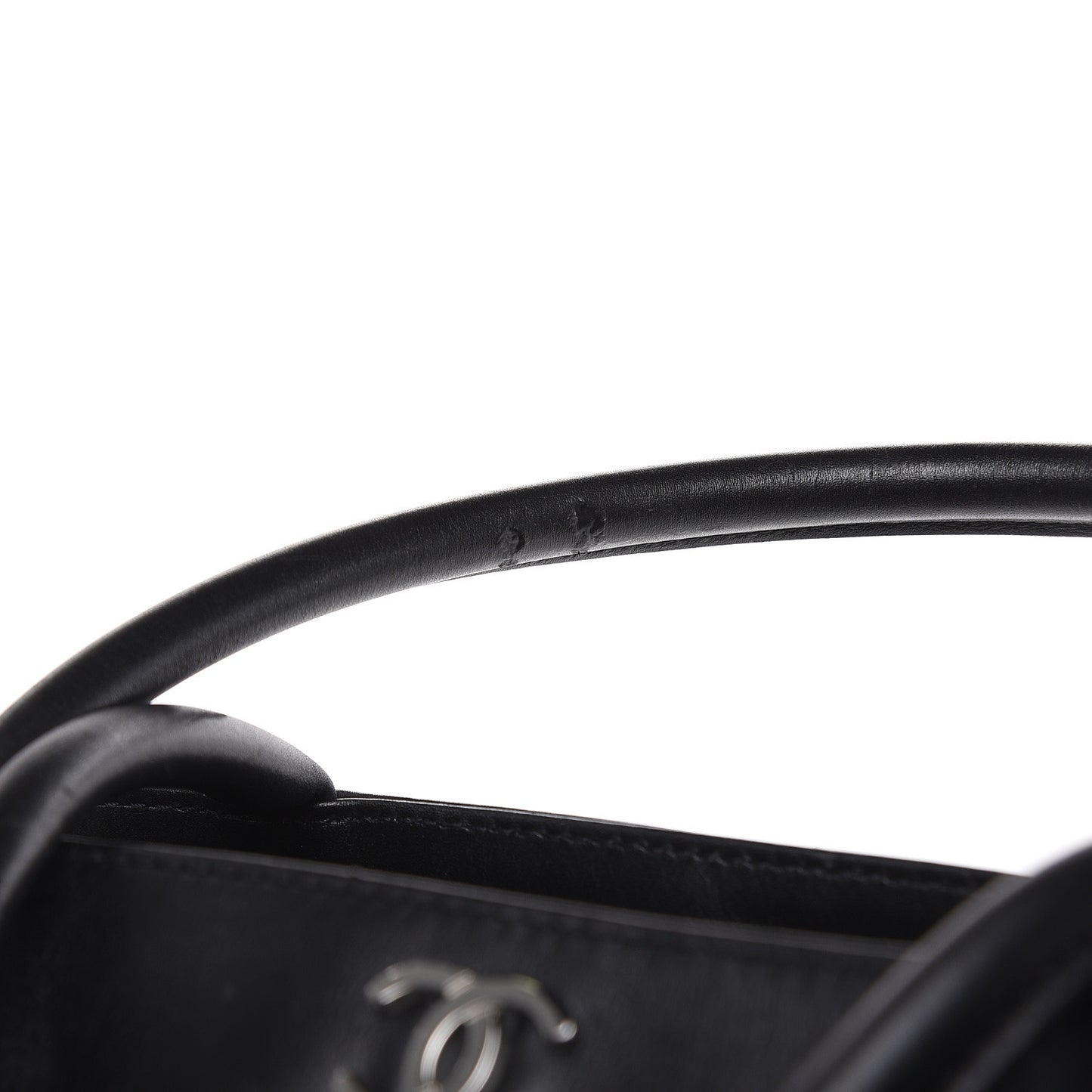 Calfskin Quilted CC Shopping Tote Black