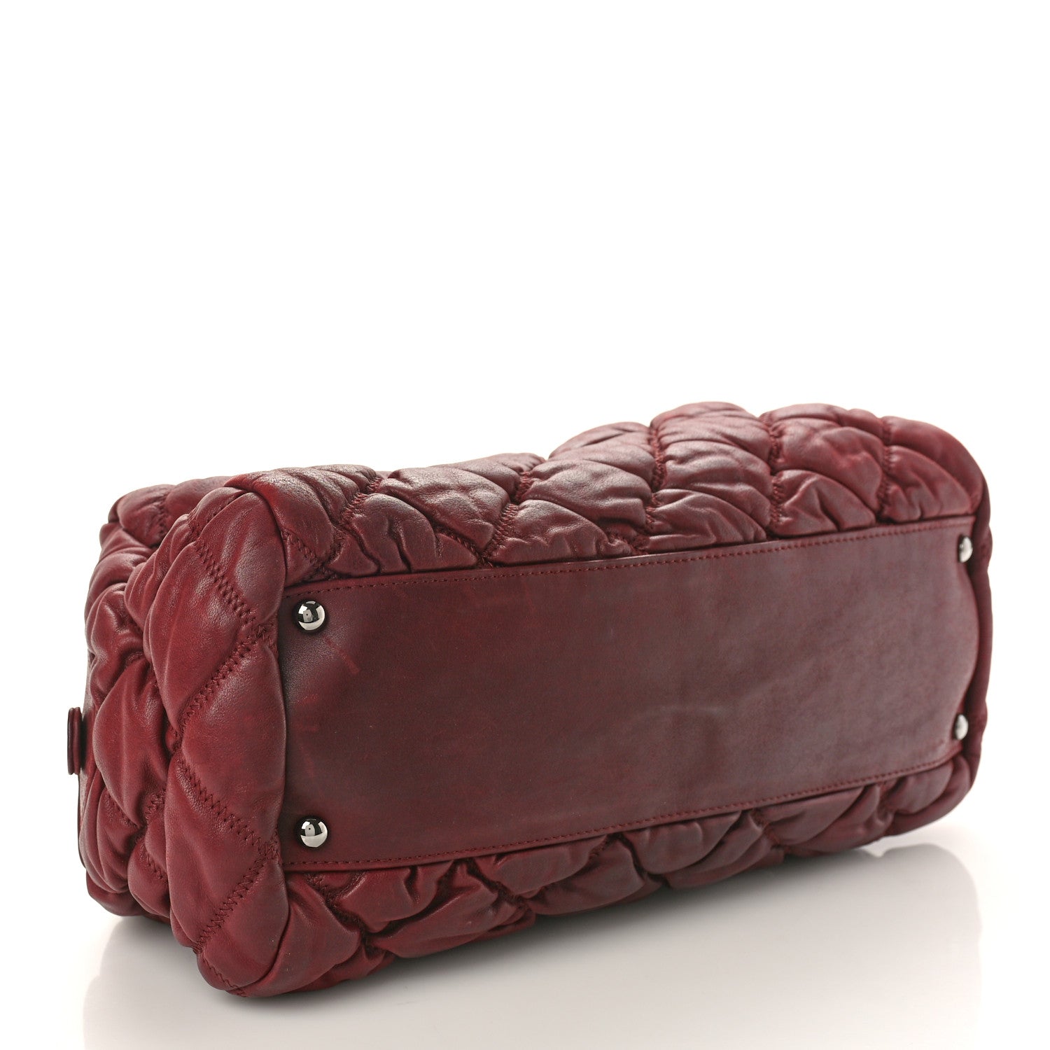 Chanel Calfskin Bubble Quilt Bowler Bordeaux 4 of 12