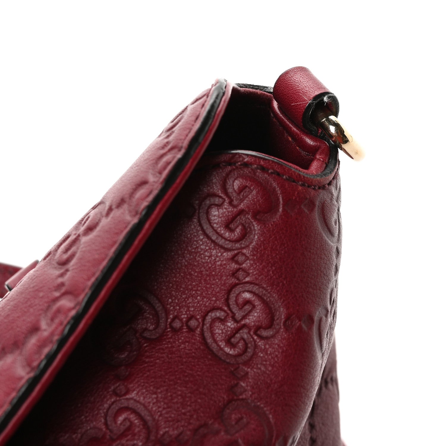 Gucci Guccissima Medium Bree Foldover Tote Classic Ruby 11 of 11