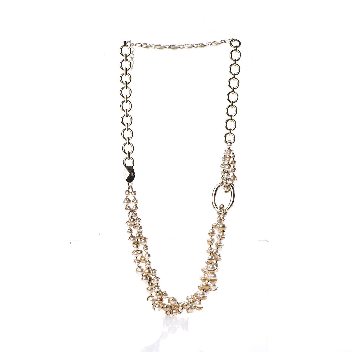 Pearl Mise en Dior Multi Strand Necklace Gold