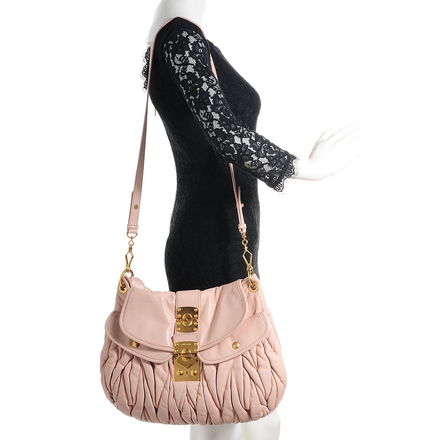 Matelasse Lux Nappa Coffer Hobo Cipria