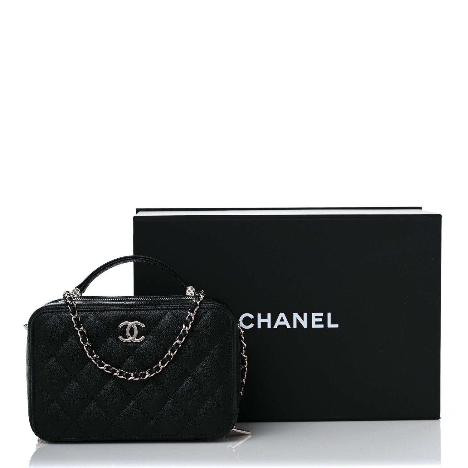 Chanel Caviar Quilted Vanity Case Black 10 of 10