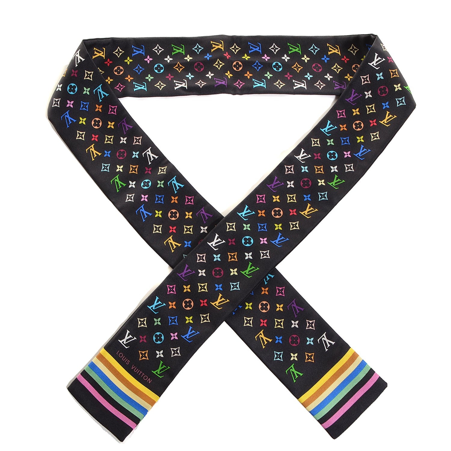 Louis Vuitton Silk Monogram Multicolor Bandeau Black 1 of 5