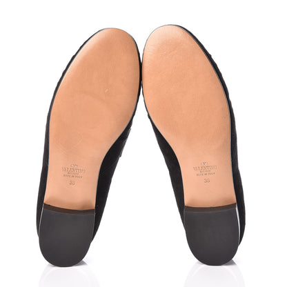 Valentino Garavani Suede Womens Macro Stud Loafers 38 Black 5 of 14