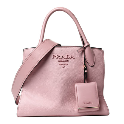 Prada Saffiano Cuir Calfskin Small Monochrome Top Handle Tote Pesco 1 of 15