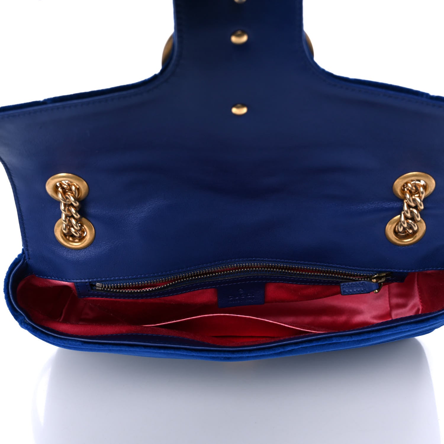 Gucci Velvet Matelasse Medium GG Marmont Shoulder Bag Cobalt Blue 5 of 12