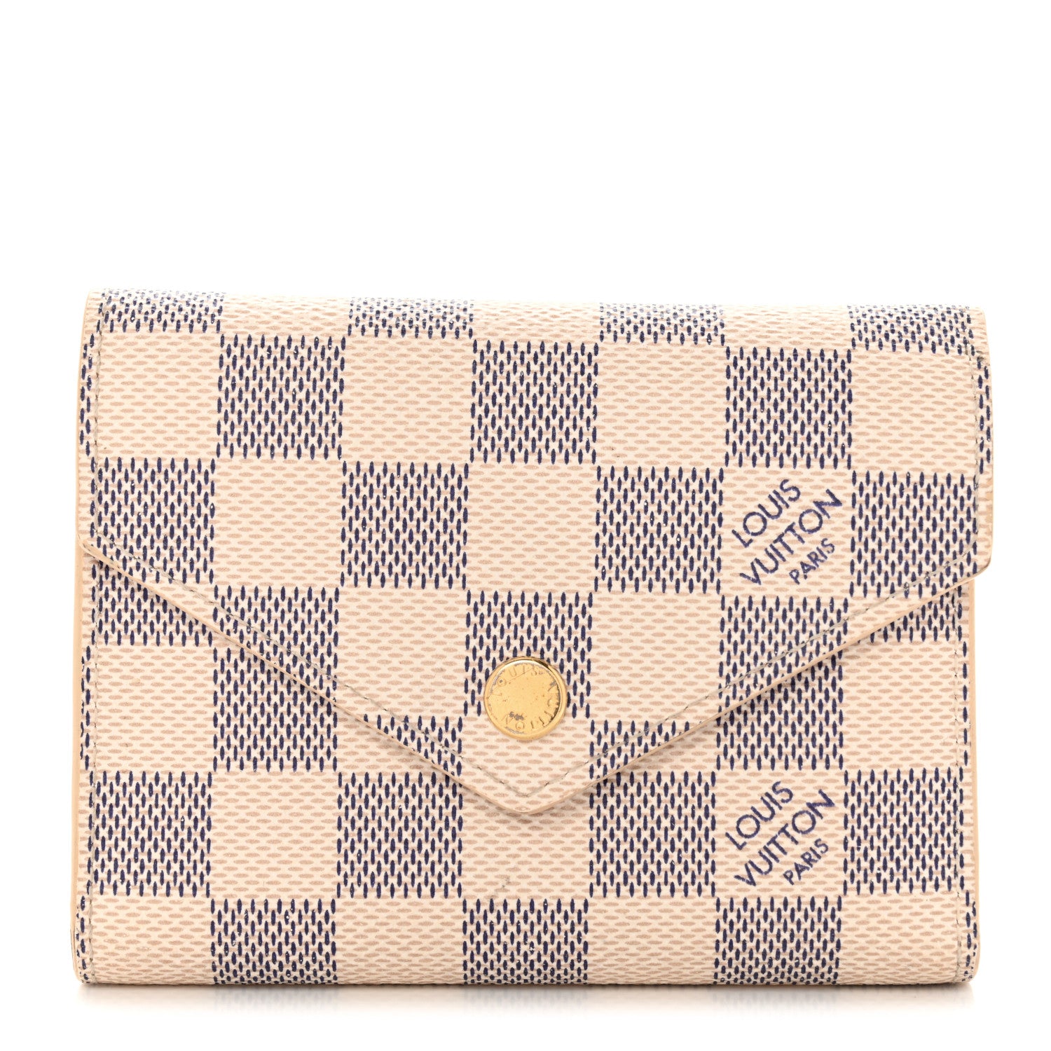 Louis Vuitton Damier Azur Victorine Wallet Rose Ballerine 1 of 8