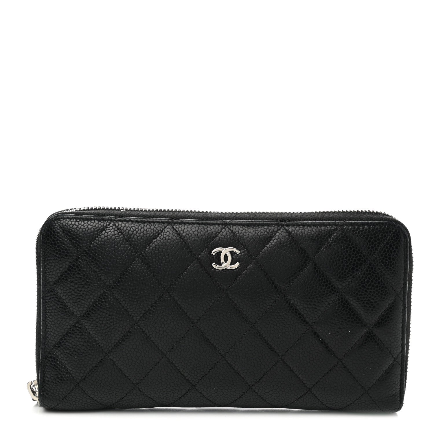 Chanel Caviar Quilted Large Zip Around Organizer Wallet Black 1 of 9