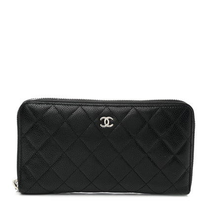 Chanel Caviar Quilted Large Zip Around Organizer Wallet Black 1 of 9