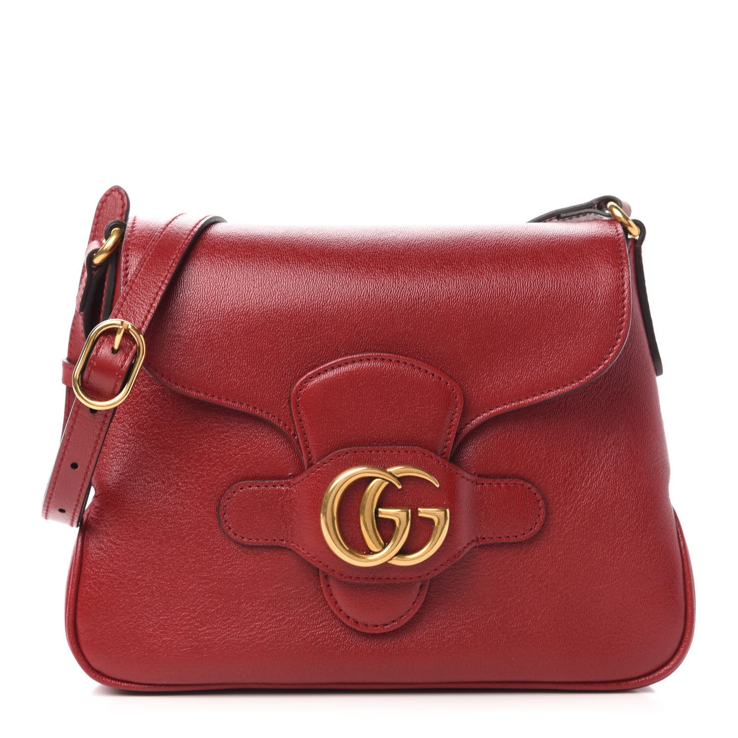 New Sakai Calfskin Lux Small Dahlia Messenger Shoulder Bag New Cherry Red
