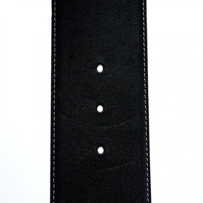 Chanel Calfskin Resin Gabrielle CC Logo Belt 95 38 Black White 4 of 9