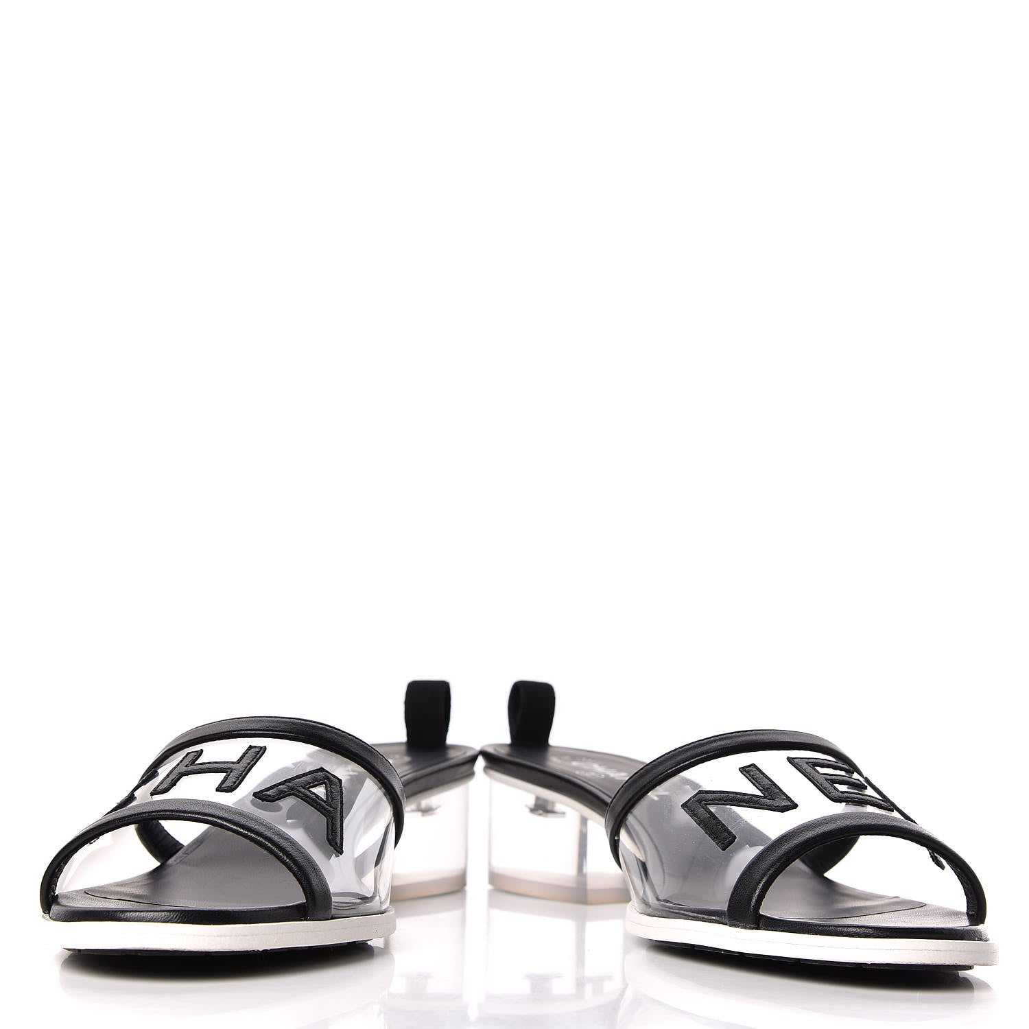 Chanel PVC Lambskin Logo Mules 41.5 Black 5 of 11