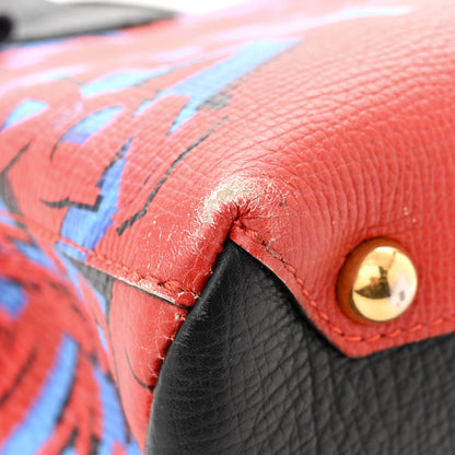 Burberry Grainy Calfskin Graffiti Print Small Banner Tote Black 11 of 16