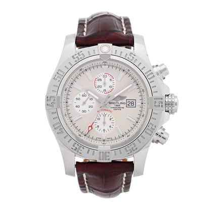Breitling Stainless Steel Alligator 48mm Super Avenger II Automatic Watch Volcano Silver A13371 1 of 5