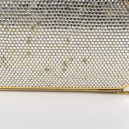 Judith Leiber Swarovski Crystal Minaudiere Clutch Gold Silver 19 of 19