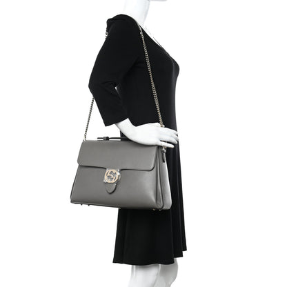 Gucci Dollar Calfskin Medium Interlocking G Top Handle Shoulder Bag Loess 3 of 10