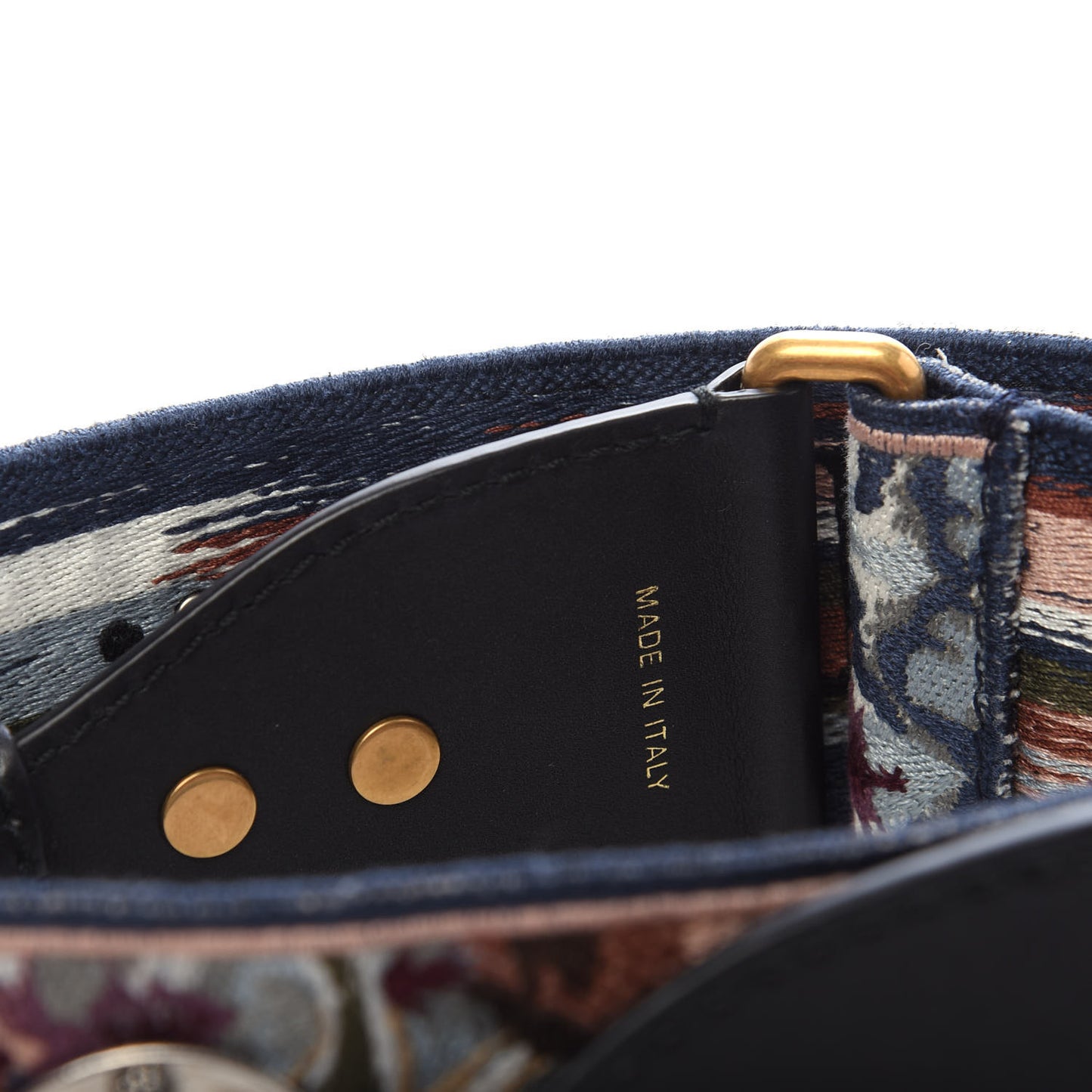 Canvas Embroidered Studded KaleiDiorscopic Shoulder Strap Multicolor