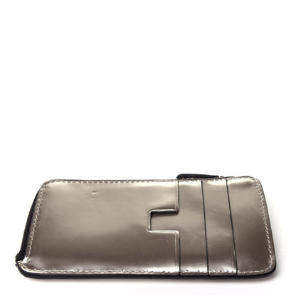 Tom Ford Metallic Calfskin Zip Card Holder Wallet Silver 11 of 11