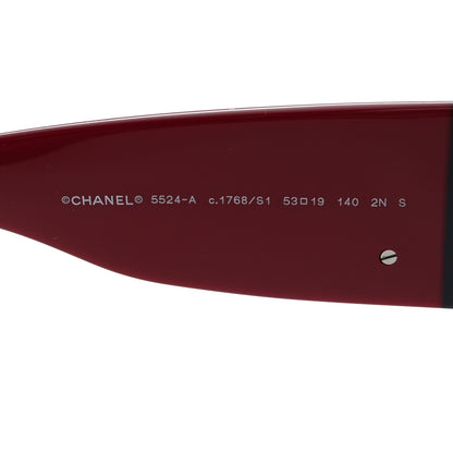 Chanel Acetate Oval Sunglasses 5524-A Blue Red 5 of 8