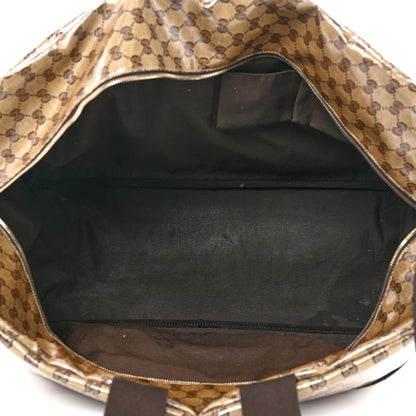 Gucci Crystal Monogram Web Large Carry On Duffle Bag Brown 5 of 12