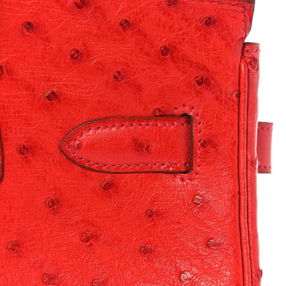 Hermes Ostrich Birkin 30 Rouge Vif 9 of 33