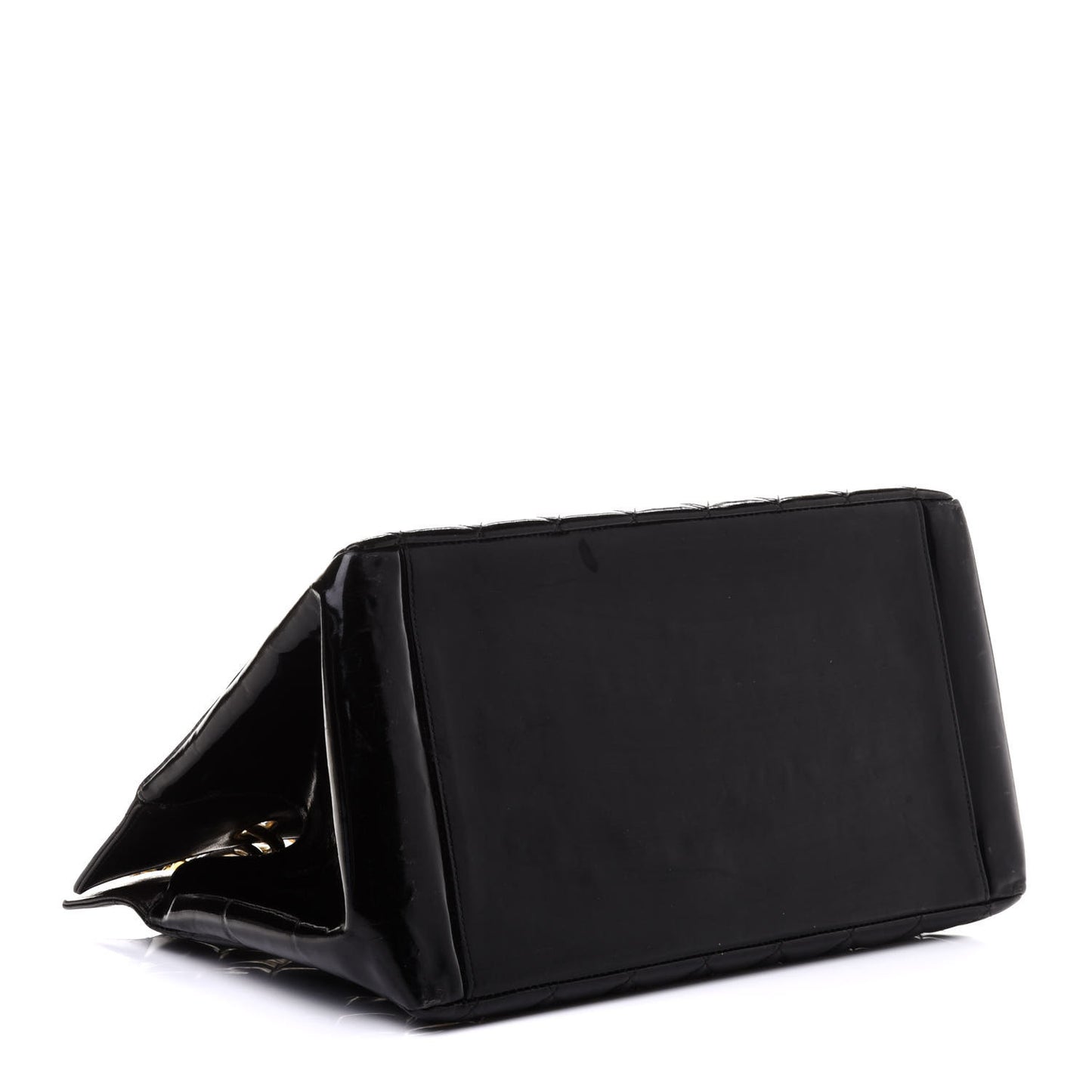 Patent Quilted Grand Shopping Tote GST Black