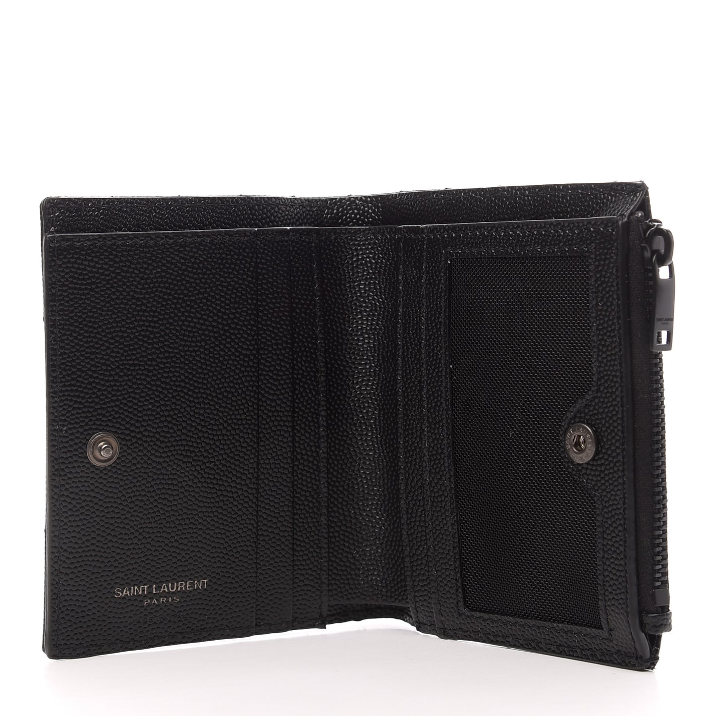 Grain De Poudre Matelasse Chevron Monogram Zipped Card Case Black