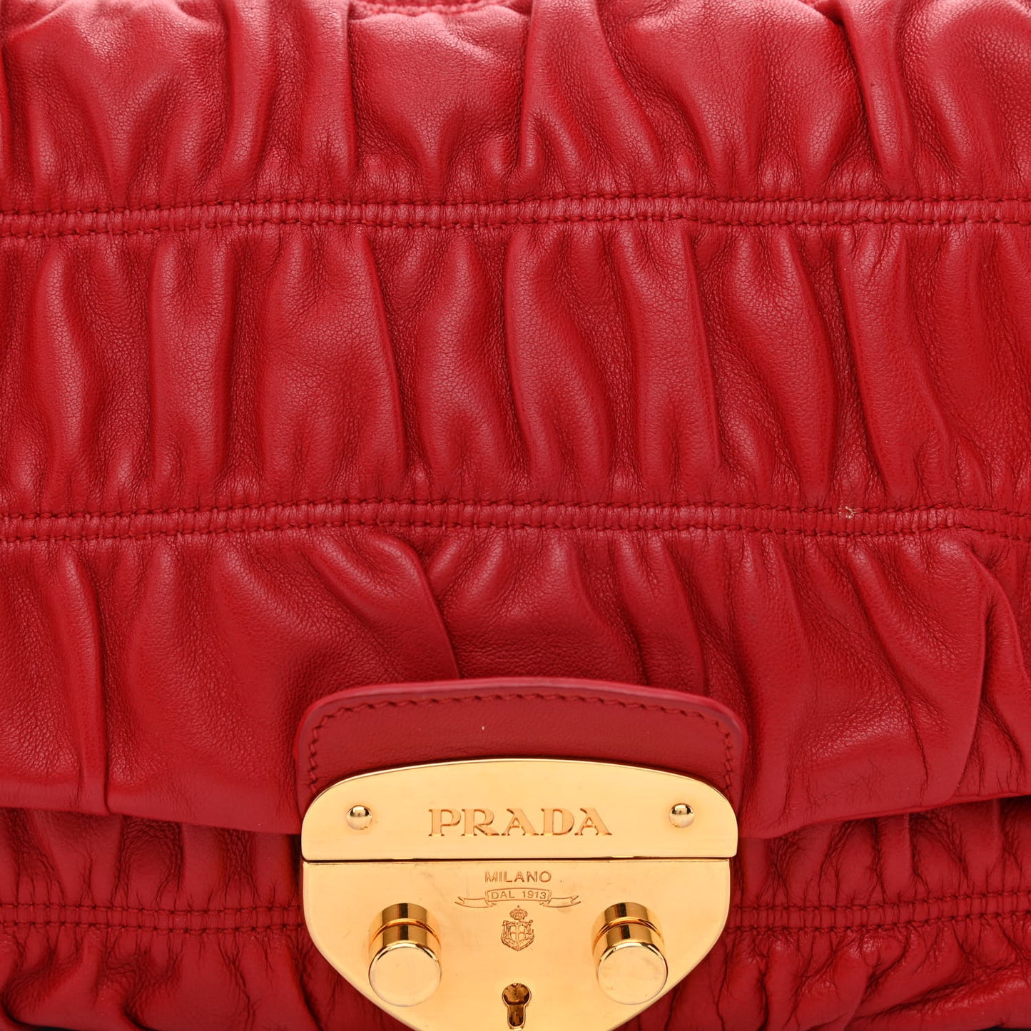 Nappa Dressy Gaufre Flap Bag Rosso