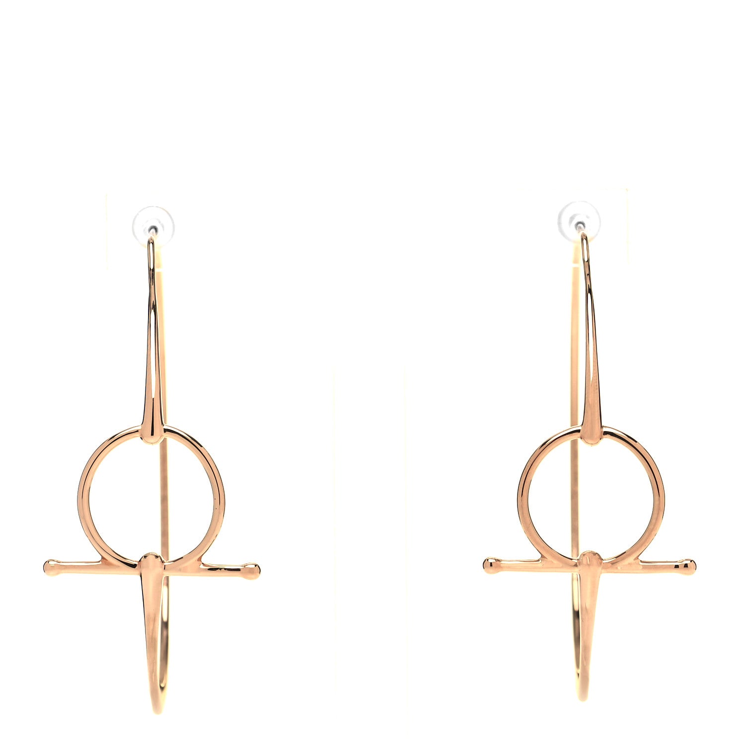 Hermes 18K Rose Gold Filet D'Or Hoop Earrings 1 of 4