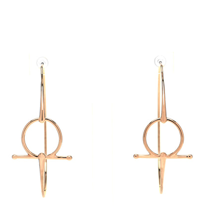 Hermes 18K Rose Gold Filet D'Or Hoop Earrings 1 of 4