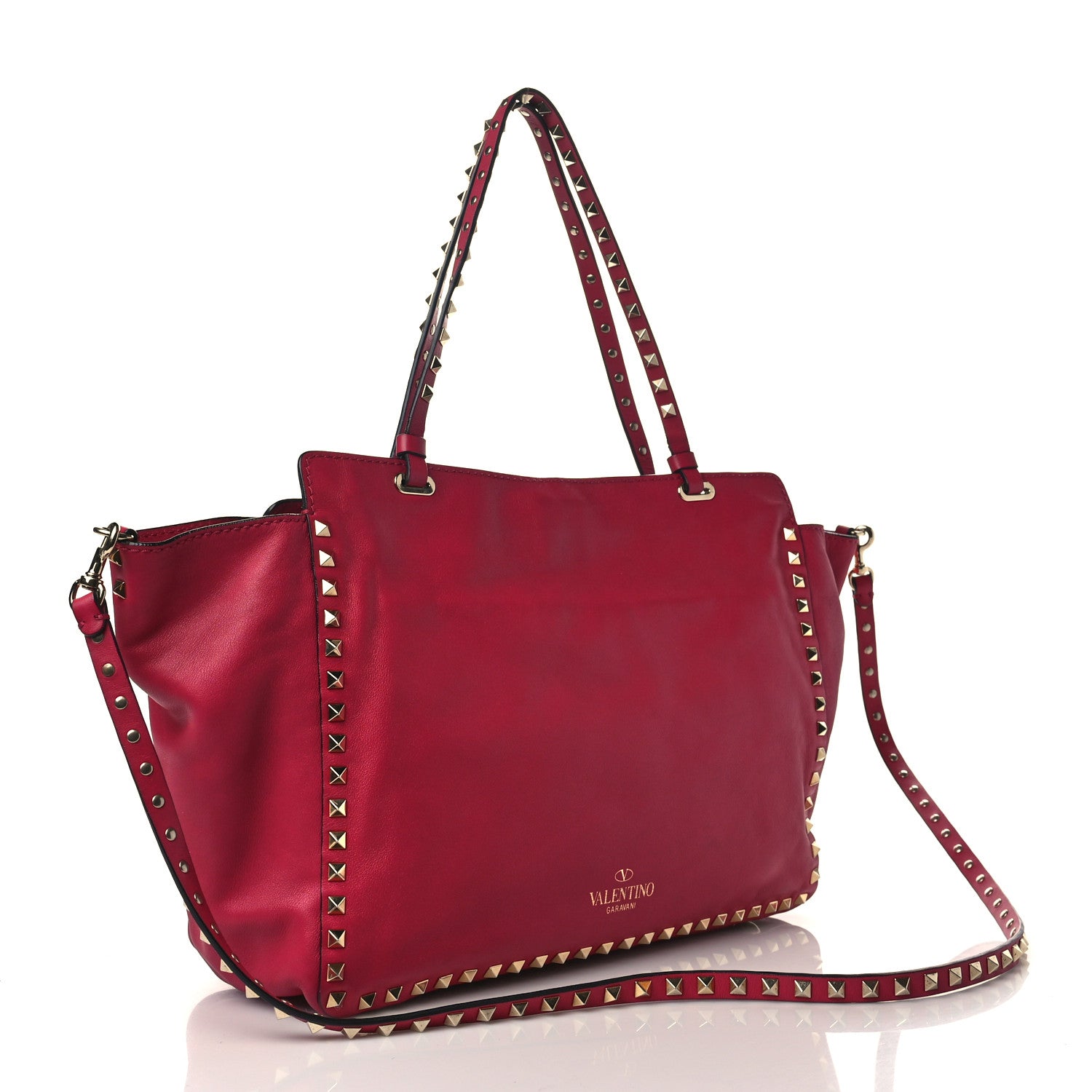 Valentino Garavani Vitello Medium Rockstud Tote Cyclamin 3 of 9