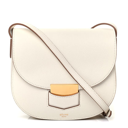 Celine Grained Calfskin Small Trotteur White 1 of 4