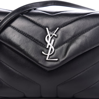 Saint Laurent Calfskin Y Quilted Monogram Toy Loulou Crossbody Bag Black 9 of 9