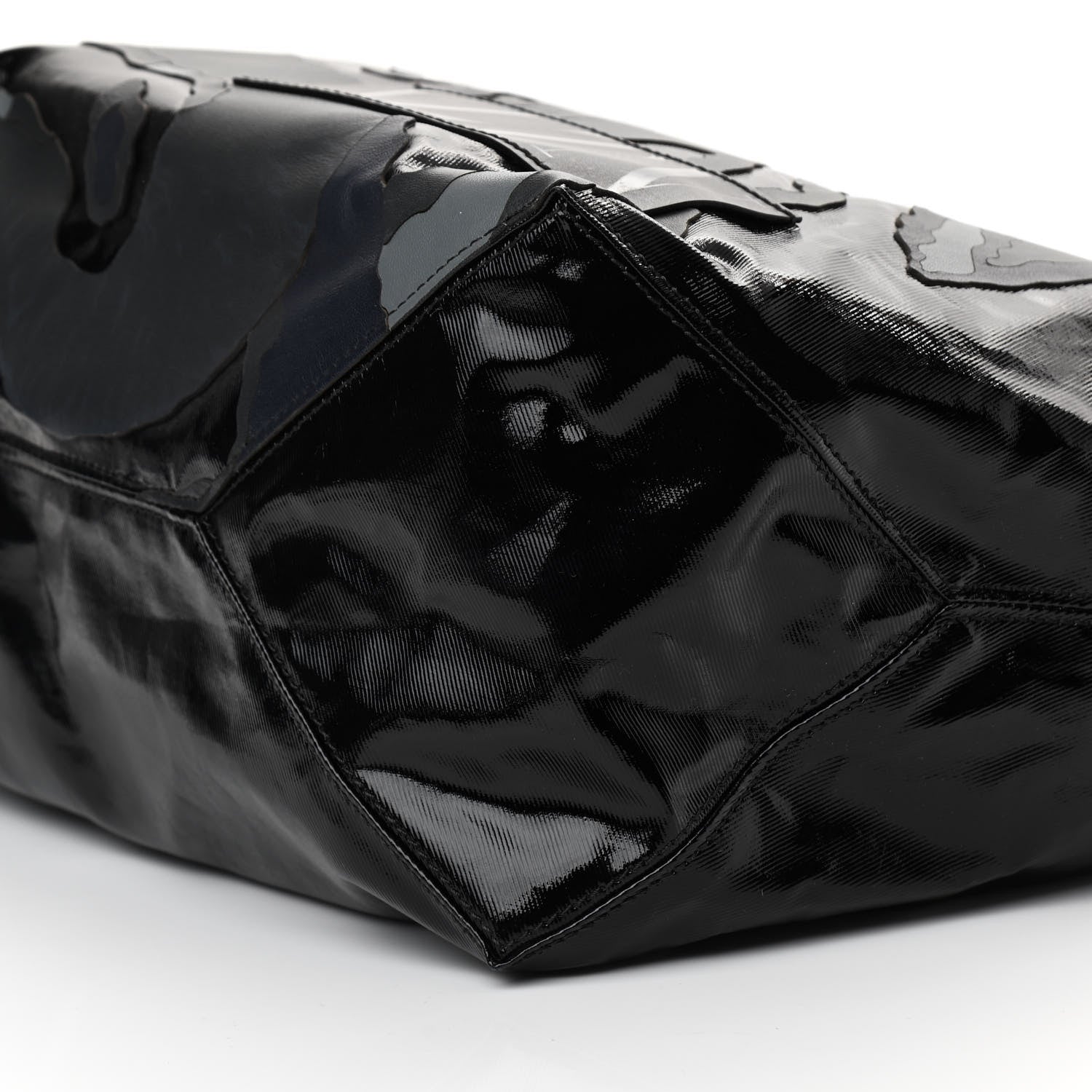 Valentino Garavani Coated Canvas Camo Embossed Dragon Vertical Tote Black 9 of 9