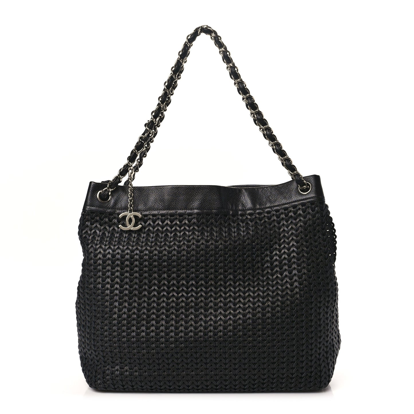 Calfskin Braided CC Tote Black
