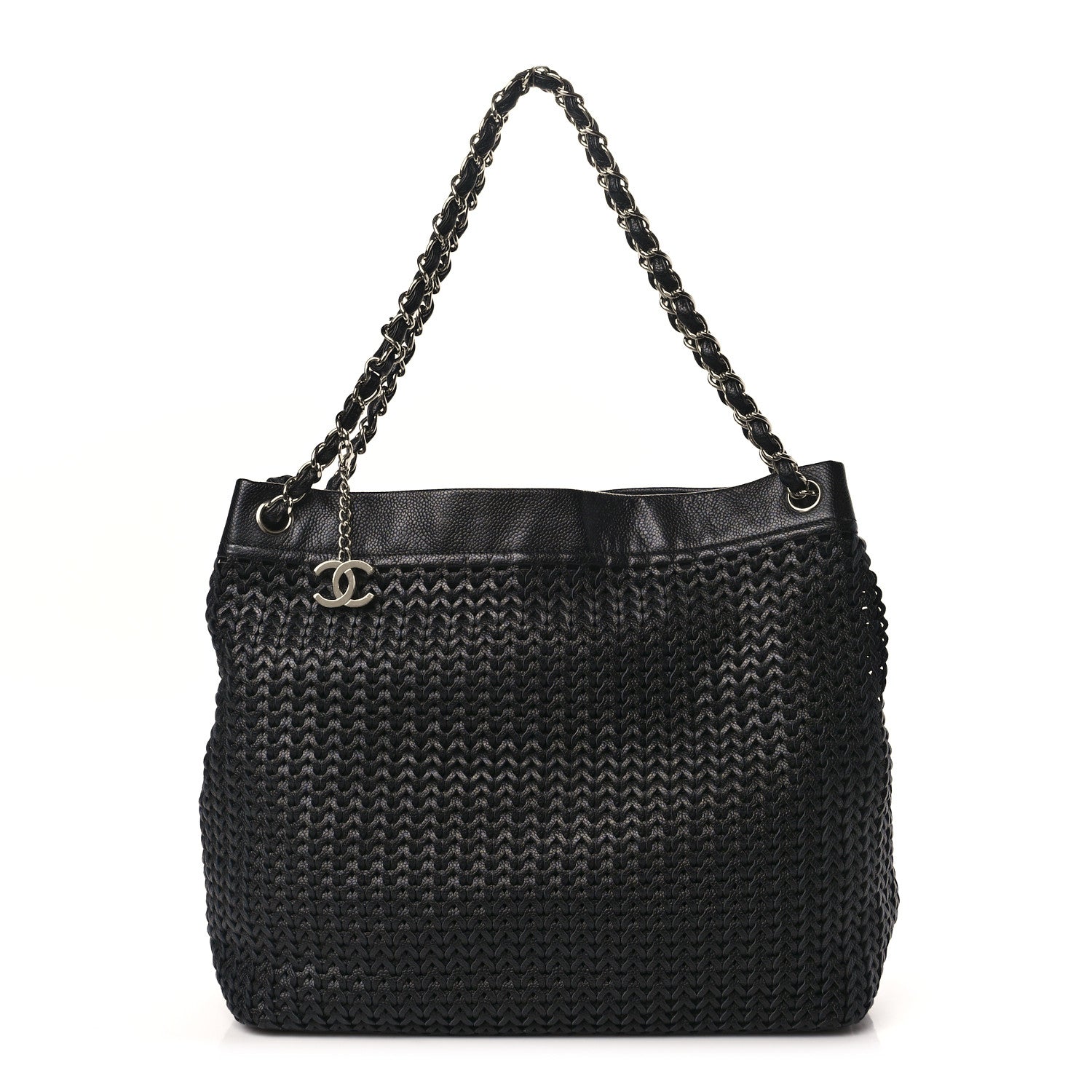 Chanel Calfskin Braided CC Tote Black 1 of 9