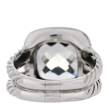 David Yurman Sterling Silver Diamond Prasiolite 11mm Albion Ring 54 6.75 4 of 5