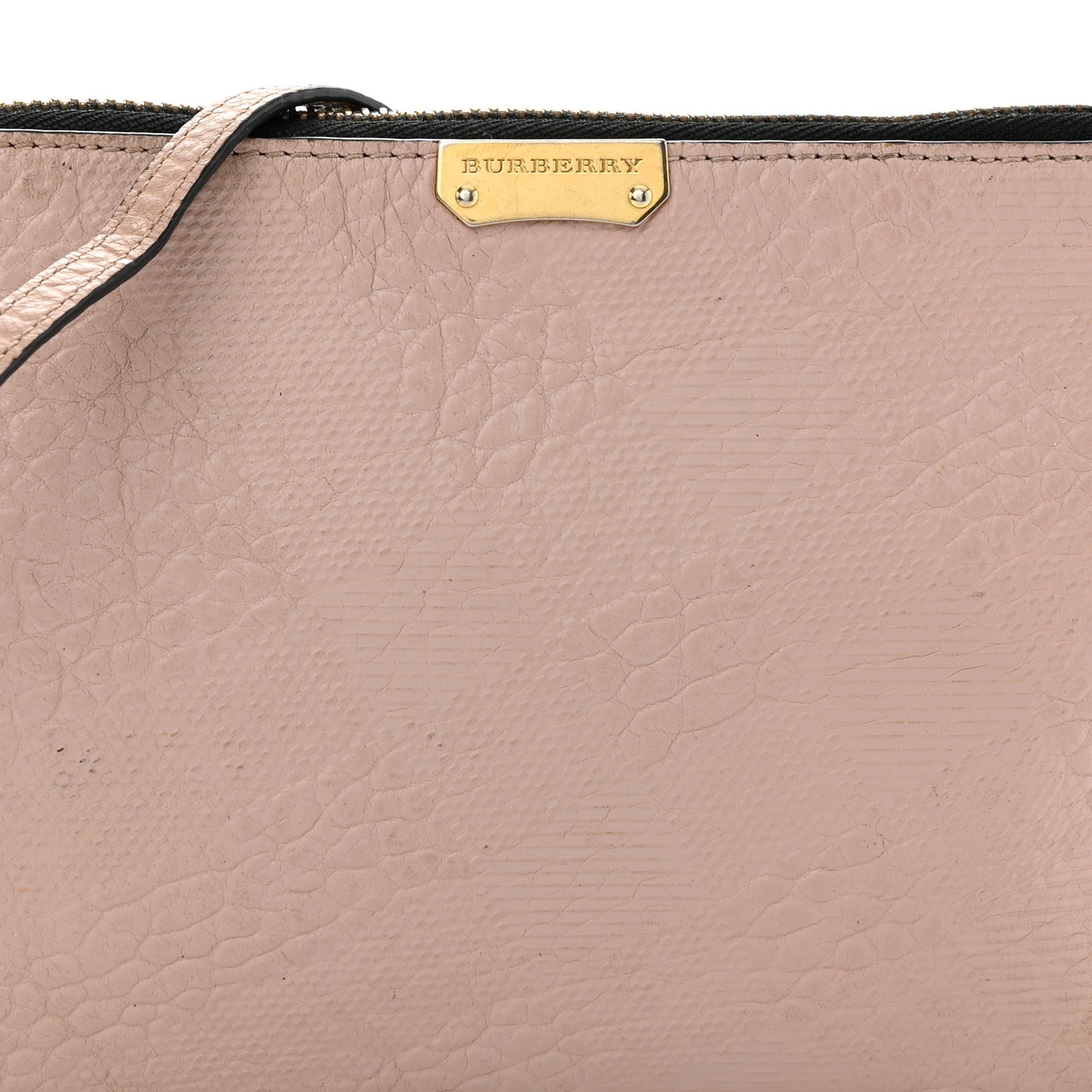 Signature Grain Calfskin Check Embossed Peyton Crossbody Clutch Bag Pale Orchid