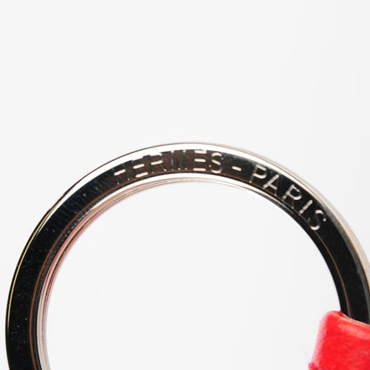 Hermes Lambskin Carmen Tassel Key Holder Rouge Casaque 3 of 5