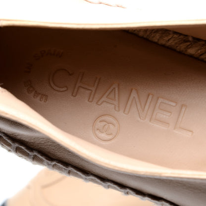 Chanel Lambskin CC Espadrilles 37 Beige Black 9 of 10