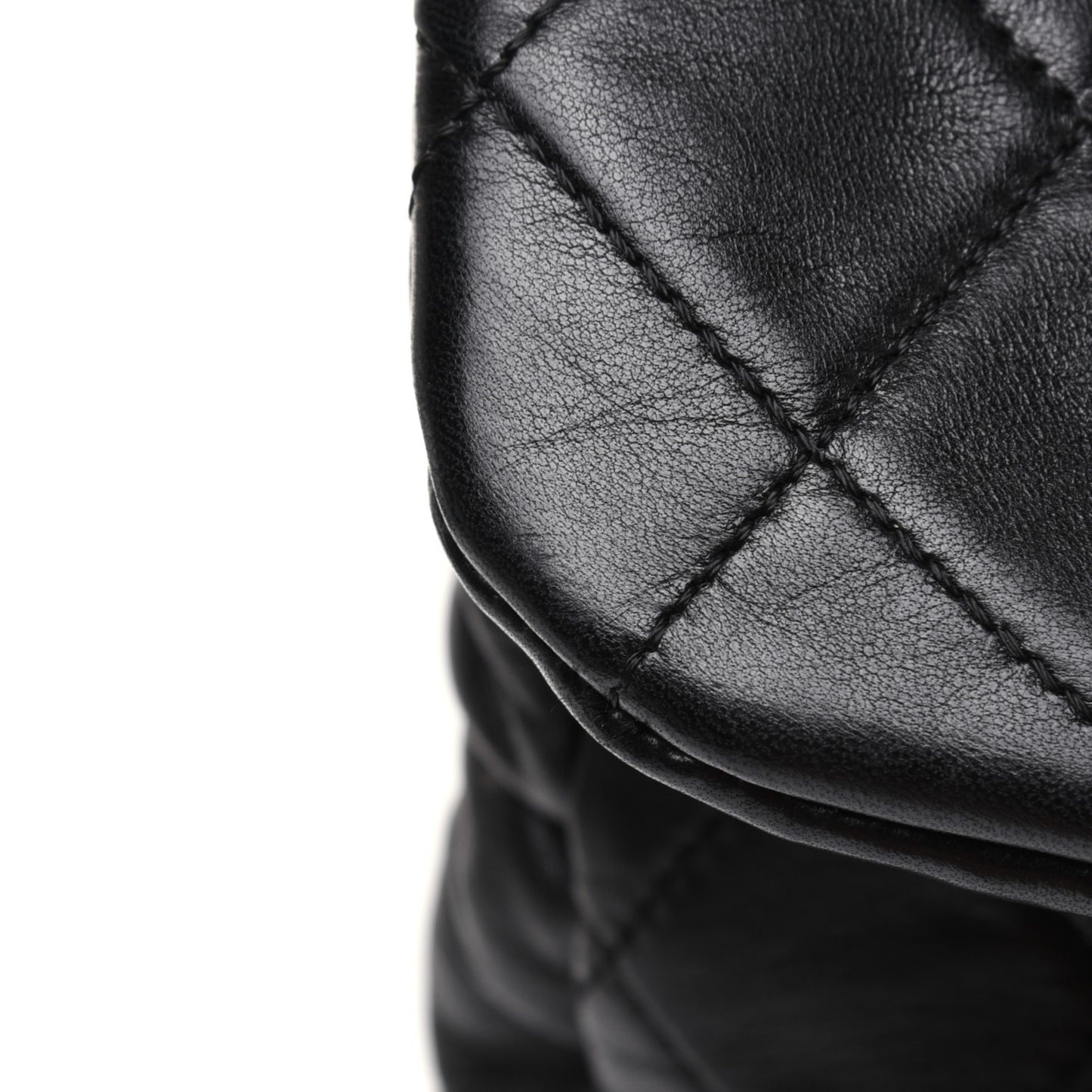 Lambskin Quilted Small Sharpei Flap Black