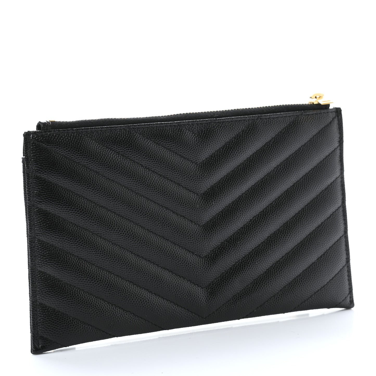 Grain De Poudre Chevron Monogram Bill Pouch Black