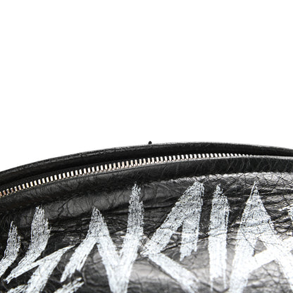 Balenciaga Agneau Arena Graffiti All Over XS Souvenir Belt Bag Black White 12 of 13